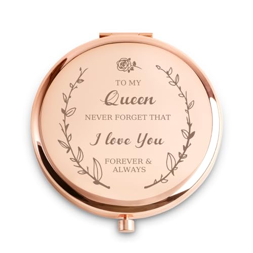 Personalized Compact Mirror with Custom Engraving - Holiday Stocking Stuffer for Women