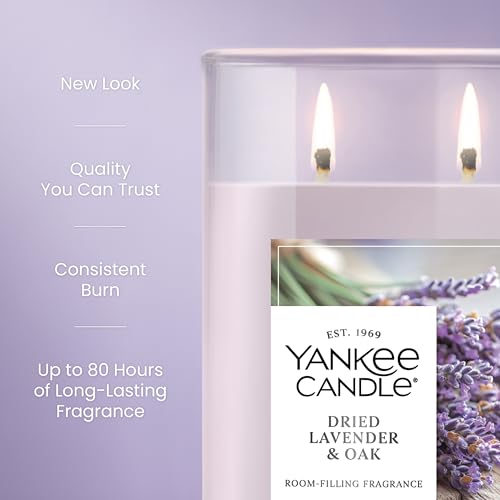 Yankee Candle Large Tumbler Scented Candle with up to 80 Hour Burn Time, Premium Plant Wax Blend for Consistent Burn, 20 oz Tumbler Candle with Room Filling Fragrance, Dried Lavender & Oak