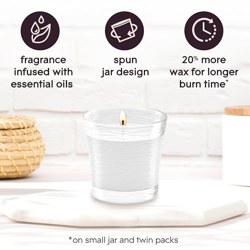 Clean Linen Scented Candle Jar with Essential Oils - 4.08 oz (2 Pack)