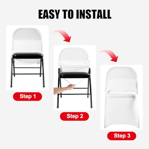 Stretch Spandex Chair Covers, White - 100 PCS Universal Slipcovers