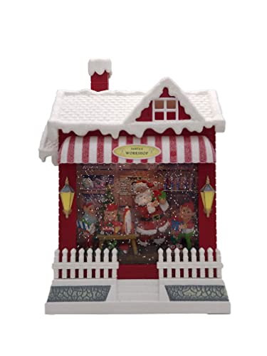 Victory Creative 10-Inch Christmas Santa Snow Globe with Music & USB Light