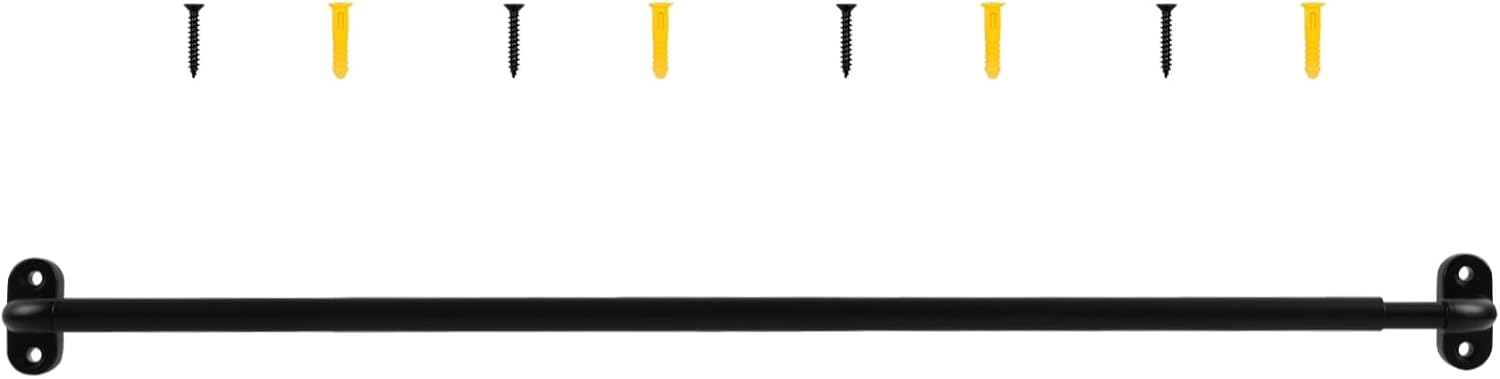 TYRON Adjustable Sash Curtain Rod - 18-30 Inch, 3/8 Inch Diameter for French Doors | Black Finish