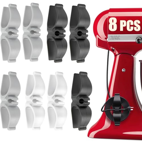 Stick-On Kitchen Appliance Cord Organizer (8-Pack) - Cable Holder Wrap