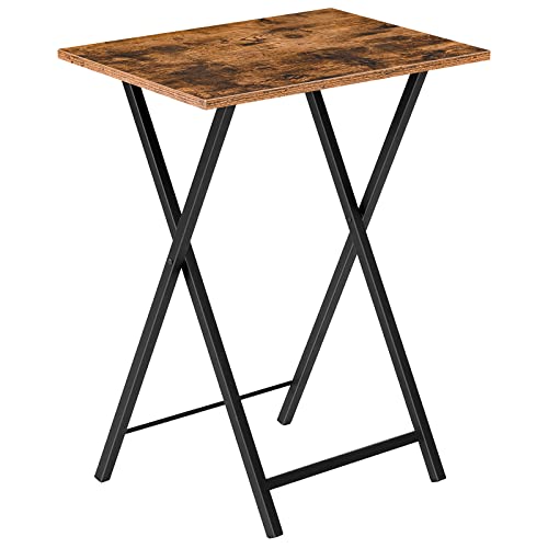 Folding TV Tray Table, Industrial Snack Table for Small Spaces