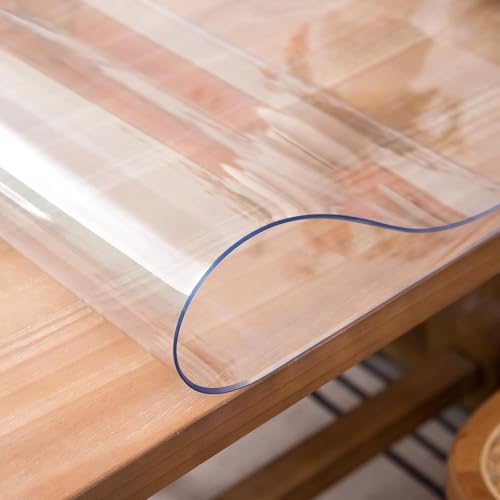 42-Inch Round Clear Table Protector, 1.5mm Thick Scratch-Resistant Cover
