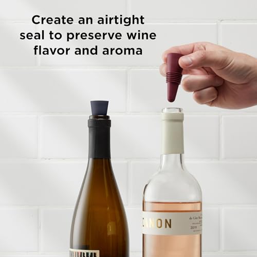 Multicolor Reusable Wine Bottle Stoppers Set of 4 - Airtight Beverage Seals