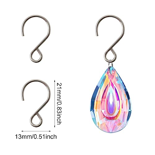 200-Pack Mini Stainless Steel S-Hooks for Ornaments & Suncatchers
