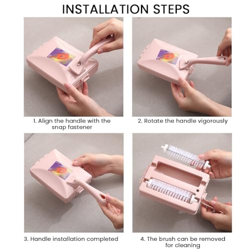 Handheld Carpet Debris Brush with Double Roller Design