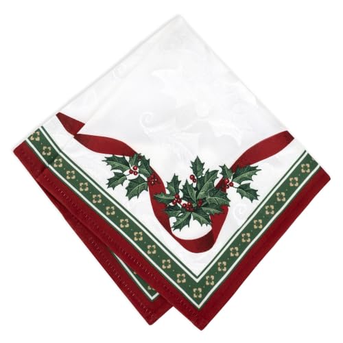 Villeroy & Boch Christmas Cloth Napkins Set of 4 - Holiday Table Decor, 17x17 Inches