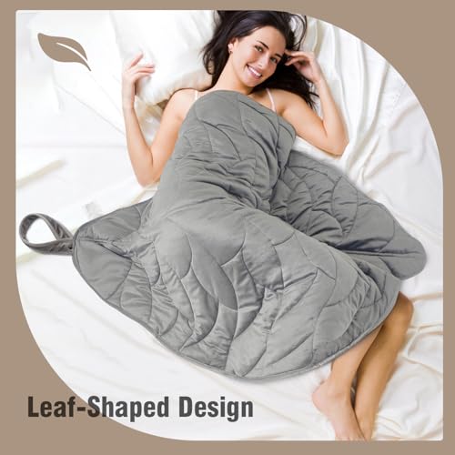 KAWBIYJ Grey 7lb Weighted Lap Blanket - Cozy Velvet Travel & Relaxation Gift