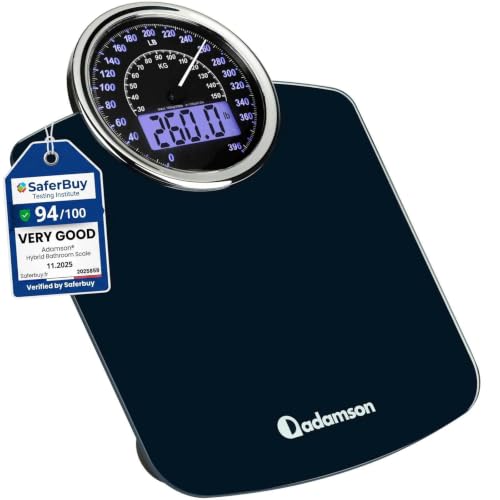 Hybrid Bathroom Scale with Analog Dial and Digital LCD Display, 400 lbs