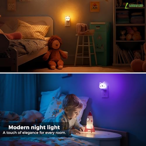 3D Cat LED Night Light with Dusk to Dawn Sensor and Color Changing Modes