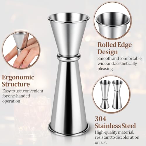 Ninsula 2-Pack Cocktail Jiggers Set — Premium 304 Stainless Steel Bar Tools for Professional Mixology