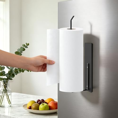 Magnetic Paper Towel Holder for Refrigerator & RV, Wall Mount Storage Rack