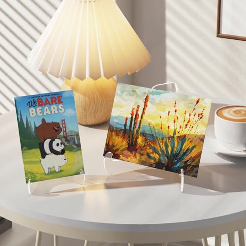 Clear Acrylic Display Stand 3-Inch Easel Holder (5 Pack) for Cards & Photos