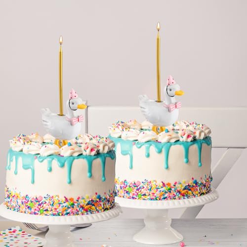 Silly Goose Cake Candle Holder - Cute Birthday Topper, 3.15 Inch