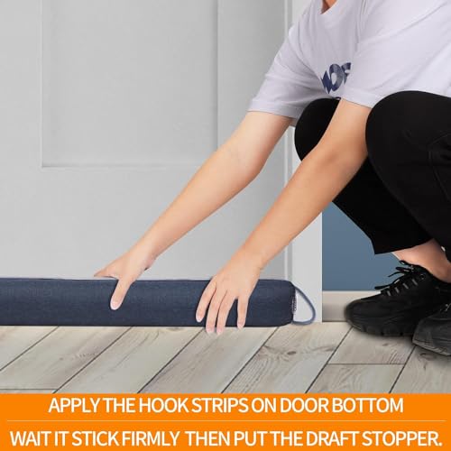 Heavy Duty Under Door Draft Stopper - 30 Inch Noise & Air Blocker (Dark Blue)