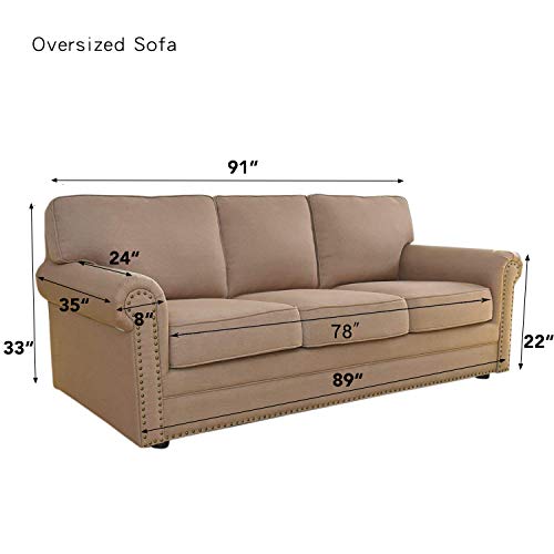 Oversized Stretch Sofa Slipcover Dark Gray - Washable Protector