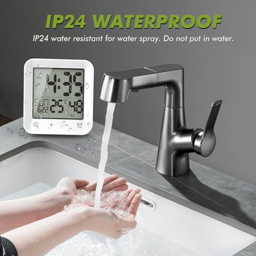 Waterproof Digital Shower Clock with Countdown Timer and Temperature Display