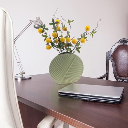 Artificial Yellow Lemon Branches - 5PCS Faux Fruit Decor 19.3"