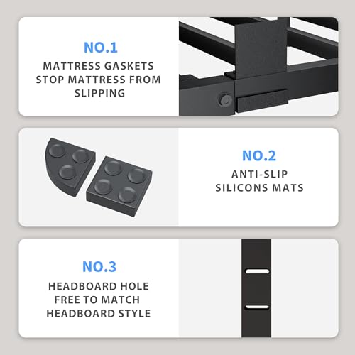 18-Inch Queen Metal Bed Frame, Heavy Duty Platform with Under-Bed Storage