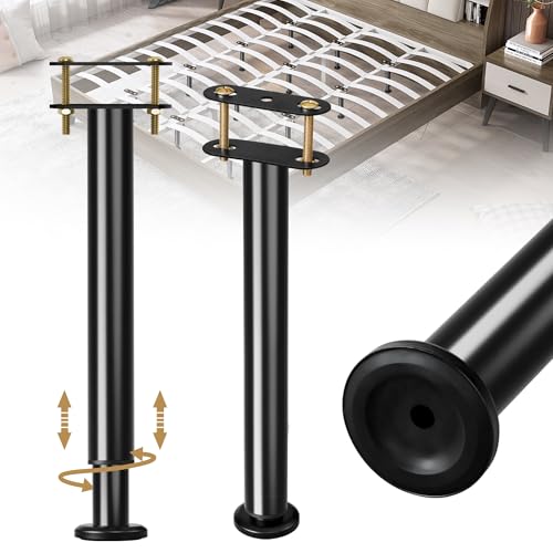 Adjustable Bed Frame Support Legs - 13.8 to 23.6 Inch Heavy Duty Metal Kit