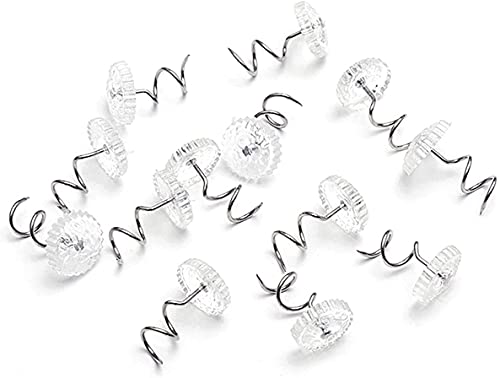 20 Pack Bed Skirt Pins - Clear Twist Pins for Upholstery & Slipcovers