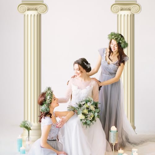 2 Pack Greek Column Cardboard Cutouts for Party Backdrop Decorations