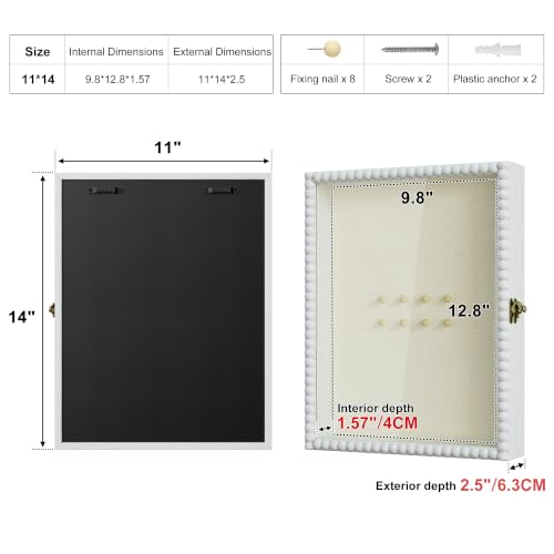 11x14 Wooden Shadow Box Frame with Front-Opening Glass Door