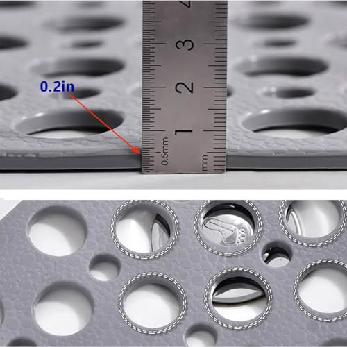 Non-Slip Shower Mat, 28" x 15" Rectangular Bath Mat with Suction Cups