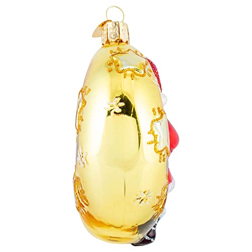 Moonlight Santa Glass Ornament on Crescent Moon - Old World Christmas, Moonlight Santa