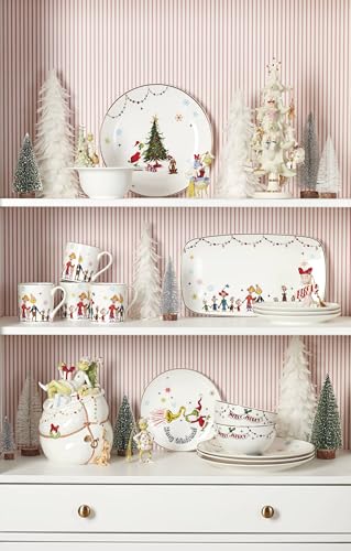 Lenox Merry Grinchmas Porcelain Christmas Dinner Plate Set for 4 - Festive Holiday Tableware