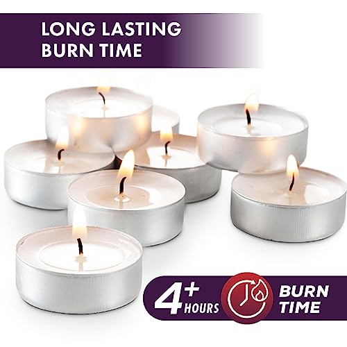 MontoPack 1000 Pack Unscented Tea Light Candles – 4 Hour, Smokeless, Dripless Mini Tealights