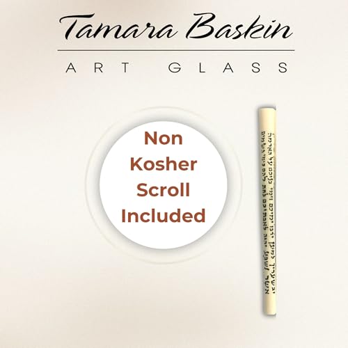 Sparkling Art Glass Mezuzah Case, 3.75-Inch Weatherproof Indoor Outdoor Mount