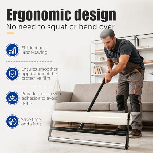 Adjustable Carpet Protection Film Applicator for 24-36 Inch Rolls