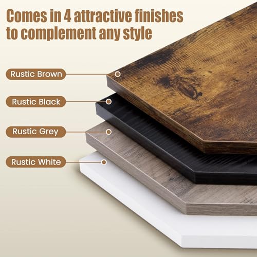 Rustic Wood Corner Floating Shelves - Wall Mount Storage Set of 2