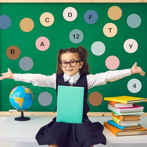 Round Boho Paper Cutouts 90 pcs for Bulletin Boards Classroom Decorations - Includes Glue Points