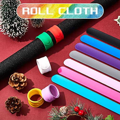 Silicone Wrapping Paper Roll Holder Clips Snap Bands 12 Pack Multi Colors