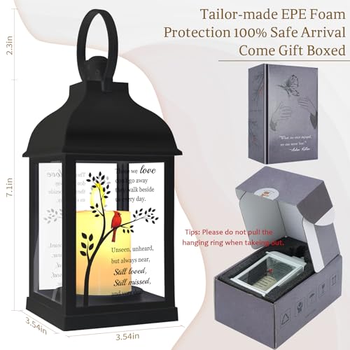 Memorial Lantern with Inscription - Sympathy Gift for Loved Ones