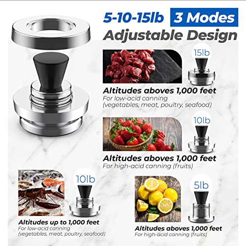 3-Piece Pressure Canner Regulator Weight 5-10-15lb for Pressure Cookers