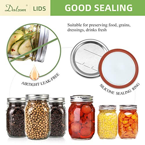 Regular Mouth Canning Lids and Rings (24 Pack) - Airtight Mason Jar Lids