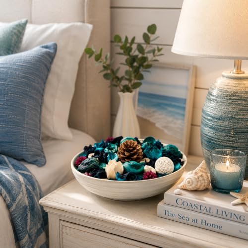 Blue Coastal Potpourri with Ocean Scent - Natural Dried Botanical Bowl Filler