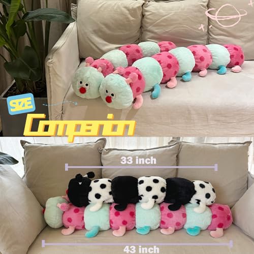 Hofun4U 43-Inch Pink Caterpillar Plush Pillow - Kids & Home Decor Gift
