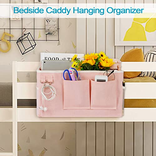 Bedside Caddy Hanging Storage Organizer Pocket for Bunk Bed Rails & Dorms