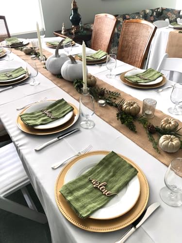4 Pack Burlap Table Runner 12x108 Inches - Vintage Jute for Weddings & Holidays