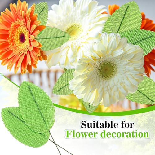 Veloshine 10Pcs Artificial Leaves with Bendable Stems for DIY Wreaths & Decor