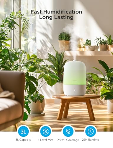Smart Cool Mist Humidifier 3L Top Fill with RGB Night Light and App Control