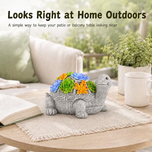 Decorative Turtle Ashtray with Lid - Resin Smokeless Outdoor Ash Tray