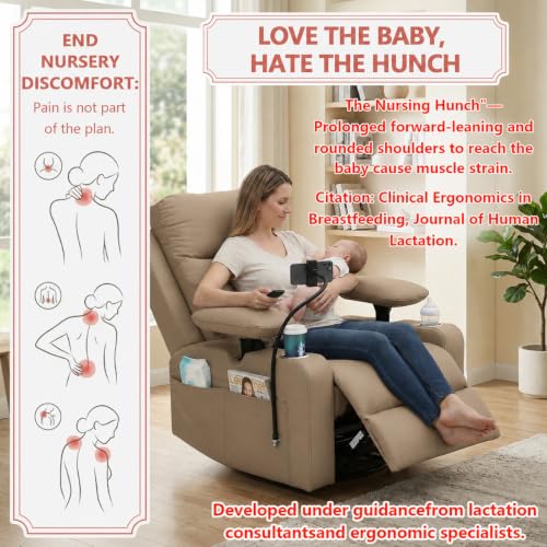 Electric Power Glider Nursery Rocking Chair with Swivel and Recliner