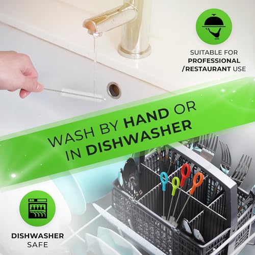 Extra Long Straw Cleaning Brush Set of 4 - Heavy Duty Bottle Cleaner